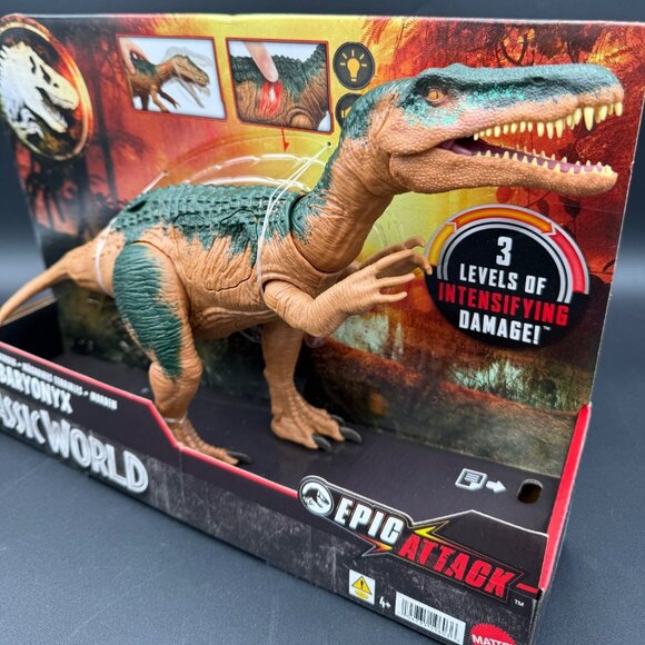 Jurassic World Epic Attack Baryonyx Action Figure Chomp Back Mattel HTP68 New - Picture 2 of 11